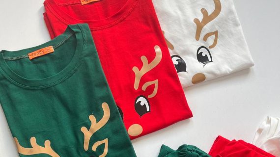 ست تیشرت لانگ و شلوار طرح گوزن کد 02