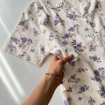 ست بلوز و شلوار و شلوارک راحتی موسلین طرح لاوندر - Image 7