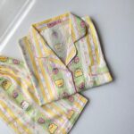 ست بلوز و شلوار و شلوارک نخی موسلین طرح تدی پینترستی و کیک تولد - Image 6