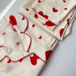 ست بلوز و شلوار راحتی موسلین طرح قلب رویایی - Image 5