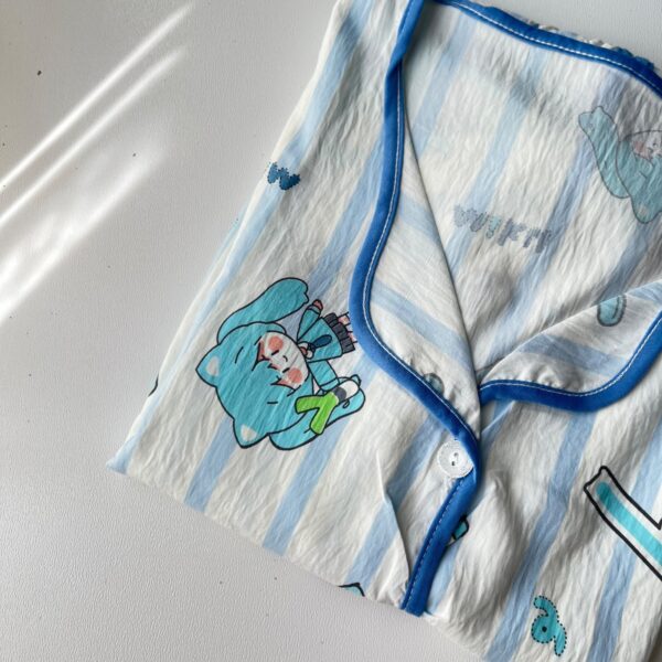 ست بلوز و شلوار راحتی موسلین طرح miku - Image 3