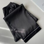 بلوز آستین کوتاه و شلوار ساتن رنگ مشکی - Image 9